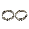 Natural Labradorite Faceted Beaded Stretch Bracelets for Women BJEW-K251-07L-4