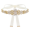 1Pc Crystal Rhinestone Flower Polyester Belts for Wedding Dress AJEW-FG0005-77G-1