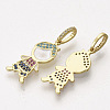 Brass Micro Pave Cubic Zirconia Pendants ZIRC-T012-35G-2