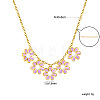 304 Stainless Steel Enamel Flower Bib Necklaces FS-WG58DA2-02-2