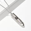 304 Stainless Steel Paw Print Bullet Shape Pet Memorial Keepsake Urn Ashes Pendant Necklaces NJEW-P326-03P-2