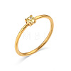 Flat Round 304 Stainless Steel Micro Pave Cubic Zirconia Finger Rings FS-WG2DA17-40-1