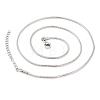 201 Stainless Steel Round Snake Chain Necklaces for Women NJEW-G140-06C-P-1-2