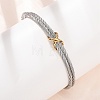 Duo Tone 304 Stainless Steel Infinity Twisted Open Cuff Bangles for Women SA-CBA2192-04GP-1