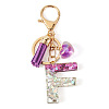 Alloy Resin Heart Keychains KEYC-TADJ0002-01G-F-1