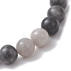 Round Natural Hawk's Eye Beads Stretch Bracelets for Women BJEW-JB12733-4