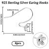 8Pcs 925 Sterling Silver Earring Hooks FIND-BBC0002-67-2