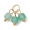 18Pcs 6 Colors Natural Flower Amazonite & White Jade & Green Aventurine & Tiger Eye Pendants PALLOY-JF05160-3
