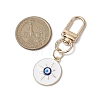 Flat Round with Evil Eye Alloy Enamel Pendant Decorations HJEW-JM02408-02-3