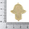 Rack Plating Brass Micro Pave Colorful Cubic Zirconia Religion Hamsa Hand Connector Charms KK-A234-048G-3