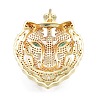 Brass Micro Pave Clear Cubic Zirconia Pendants KK-G431-27G-2