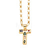 Brass Pave Colorful Cubic Zirconia Initial Pendant Necklaces FS-WG26597-20-1