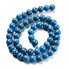 Synthetic Gold Line Turquoise Beads Strands G-H026-01E-02-2