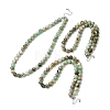 8MM Natural Green Line Jasper Round Beaded Necklaces GG-CBAA808-02P-B-4