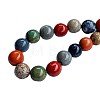 Bohemian Resin Round Beaded Necklaces with Brass Clasps for Women WGBFE99-01-5