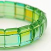 Rectangle Electroplate Glass Bead Stretch Bracelets BJEW-J126-A02-2