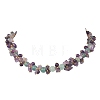 Round Natural Colorful Fluorite & Dyed Quartz & Natural Amethyst Chip Beaded Necklaces for Women NJEW-JN05813-2