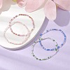 Grass Round Beaded Stretch Bracelet for Women BJEW-JB09701-2