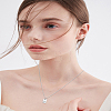 1Pc Stainless Steel Letter Rectangle Pendant Necklaces NJEW-LP0001-34P-P-4