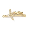 Mother's Day Brass Micro Pave Cubic Zirconia Connector Charms CU-CBAC7ED-01D-G-1