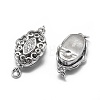 Anti-Tarnish Rhodium Plated 925 Sterling Silver Box Clasps STER-L057-010P-2