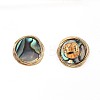 Abalone Shell/Paua Shell Stud Earrings EJEW-JE03864-02-2