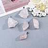 5Pcs 5 Style Natural Rose Quartz Pendants G-CJ0001-42-6