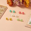 Resin Flower Stud Earrings EJEW-JE05230-2