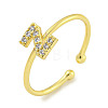 Rack Plating Brass Open Cuff Rings for Women RJEW-F162-02G-Z-1