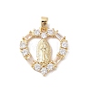 Brass Cubic Zirconia Pendants KK-Z050-11G-01-1