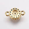 Brass Micro Pave Cubic Zirconia Links ZIRC-E143-47G-2