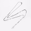 Non-Tarnish 304 Stainless Steel Rosary Bead Necklaces X-NJEW-I205-14P-1