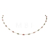 Handmade 3MM Faceted Round Mixed Gemstone Beads & 316 Stainless Steel Round Link Chains Necklaces NJEW-JN05872-4