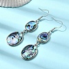 Brass Natural Abalone Shell Dangle Earrings EJEW-F388-01A-P-2
