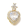 Brass Micro Pave Clear Cubic Zirconia Pendants CU-CBAA556-11B-1
