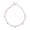 Boho 304 Stainless Steel Heart Leaf Star Cross Shell Shaped Pendant Glass Seed Beaded Necklaces NJEW-MZ00147-4