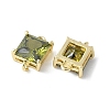 Brass Pave Cubic Zirconia Connector Charms KK-F892-53G-06-2