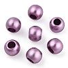 Spray Painted Acrylic European Beads ACRP-WH0002-01A-1