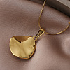 304 Stainless Steel with Dyed Synthetic Turquoise Disc Pendant Necklaces for Women ON4830-3