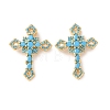 Brass Micro Pave Cubic Zirconia Pendants KK-C143-43B-G-1