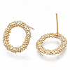 Brass Stud Earrings KK-S348-366-2
