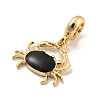 Rack Plating Alloy Enamel Crab European Dangle Charms FIND-B034-47G-2