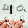Tarnish Resistant 304 Stainless Steel D-Ring Anchor Shackle Clasps STAS-Z017-15P-01-6
