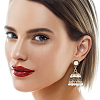 6 Pairs 6 Colors Ethnic Style 3D Enamel Bell with Seed Beeded Dangle Stud Earrings EJEW-AN0001-94-5