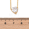 304 Stainless Steel Cubic Zirconia Heart Pendant Necklaces NJEW-Z057-04C-G-5