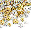120Pcs Brass Rhinestone Spacer Beads RB-TA0001-36B-2
