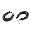 Ion Plating(IP) 304 Stainless Steel Teardrop Chunky Hoop Earrings for Women EJEW-G293-14EB-2