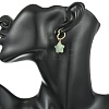Brass & Natural Green/Blue Aventurine & Quartz Crystal & Rose Quartz & Obsidian Hoop Dangle Earrings EJEW-JE07236-2