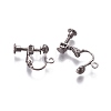 Rack Plated Brass Screw Clip-on Earring Findings X-KK-P169-04B-2