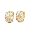 Brass Enamel Hoop Earrings EJEW-D336-02G-4